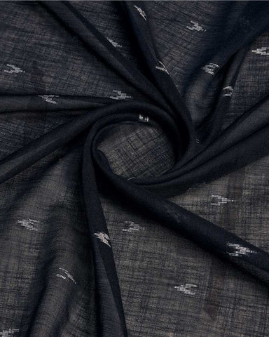 VAANYA DUSKY BLACK LINEN IKKAT BUTTI SAREE