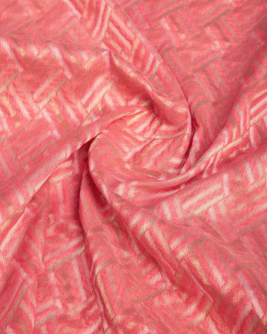 KAUSHIKA SALMON PINK LINEN IKKAT SILK SAREE