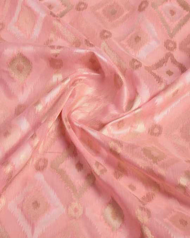 KAUSHIKA FLAMINGO PINK LINEN IKKAT SILK SAREE